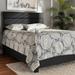 King Size Dark Gray Fabric Upholstered Bed