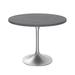 Verve 36" Round Dining Table with Stone Top and Brushed Chrome Base by LeisureMod - 29.34" H x 35.43" W x 35.43" D