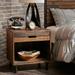 Solid Wood Nightstand with 1 Drawer and 1 Extra Roomy Compartment