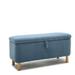 Basics Upholstered Storage Ottoman and Entryway Bench BLUE,High quality and durable