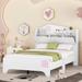 White 2 Colors Wood Twin Size Platform Bed with Storage Headboard ,Kids Bed with Storage Shelf