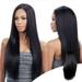 Dengmore Straight Long Wigs for Women Middle Part Straight Wig Women s Charming Long Black Wig with Buckle Net Synthetic Heat Resistant Fiber Wig for Daily Party 29.5 Inch