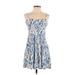 Express Casual Dress - A-Line Sweetheart Sleeveless: Blue Dresses - Women's Size Small