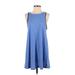 Hurley Casual Dress - A-Line Crew Neck Sleeveless: Blue Dresses - Women's Size Small