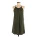 Double Zero Casual Dress - Mini Scoop Neck Sleeveless: Green Solid Dresses - Women's Size Medium