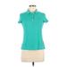 Lacoste Short Sleeve Polo Shirt: Teal Tops - Women's Size 40