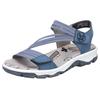 Riemchensandale RIEKER, Damen, Gr. 42, blau (jeansblau), Lederimitat, sportlich, Schuhe, Sommerschuh, Sandalette, Klettschuh, im Sportslook