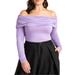 Plus Size Women's Off The Shoulder Top by ELOQUII in Bright Lilac (Size 14/16)