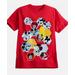 Disney Tops | Disney || Red Mickey Mouse Tee Shirt Geometric Cartoon Xl | Color: Red | Size: Xl