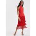 Anthropologie Dresses | Anthropologie Solid Fringe Halter Maxi Dress | Color: Red | Size: 2