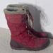 Columbia Shoes | Columbia Red Mid Calf Lace Up Winter Snow Boots With Faux Fur Trim 9 | Color: Red | Size: 8.5