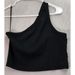 American Eagle Outfitters Tops | American Eagle Outfitters Cropped Top Womens Large Black Sleeveless One Shoulder | Color: Black | Size: L