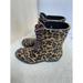 J. Crew Shoes | J.Crew Lace-Up Rain Boots Animal Print Leopard Brown Black Women's Size 6 | Color: Black/Brown | Size: 6