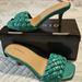 Torrid Shoes | New In Box Torrid Green Woven Toe Strap Mules - Size 9.5ww | Color: Green | Size: 9.5