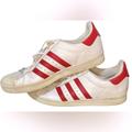 Adidas Shoes | Adidas Superstar Vulc Adv Skate Shoe Men’s 7.5 Model Cq1186 White/Red Gold Logo | Color: Red/White | Size: 7.5