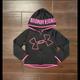 Under Armour Shirts & Tops | 4 Under Armour Zip Up Black And Pink Hoodie Jacket Coat | Color: Black/Pink | Size: 4g