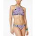 Jessica Simpson Swim | High Neck Bikini Bright Print Swimsuit Jessica Simpson Mojave Bathing Suit M | Color: Blue/Pink | Size: M