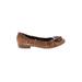 Lucky Penny Flats: Ballet Chunky Heel Boho Chic Brown Shoes - Women's Size 39 - Round Toe