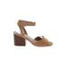 Steve Madden Heels: Tan Print Shoes - Women's Size 9 1/2 - Open Toe