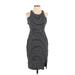 Banana Republic Casual Dress - Bodycon: Black Stripes Dresses - Women's Size 2