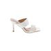 Mixx Shuz Sandals: Slide Stilleto Cocktail White Print Shoes - Women's Size 9 - Open Toe
