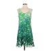 CAbi Casual Dress - A-Line: Green Tropical Dresses - Women's Size Small