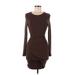 n Scoop Neck Long sleeves:Philanthropy Casual Dress - Bodycon Scoop Neck Long sleeves: Brown Print Dresses - Women's Size X-Small