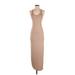 Victoria's Secret Casual Dress Scoop Neck Sleeveless: Tan Print Dresses - Women's Size X-Small