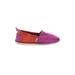 TOMS Flats: Slip-on Stacked Heel Boho Chic Purple Solid Shoes - Women's Size 8 1/2 - Almond Toe