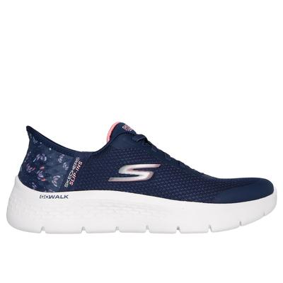 Skechers Women's Slip-ins: GO WALK Flex - Eva Sneaker | Size 7.5 | Navy/Pink | Textile/Synthetic | Vegan | Machine Washable