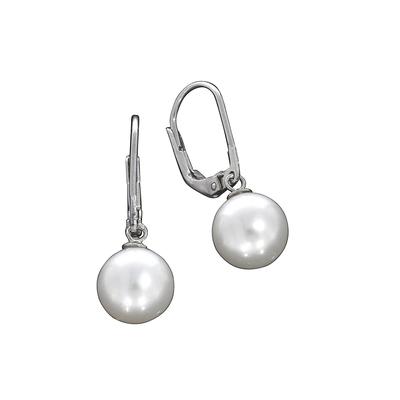 Paar Ohrhänger VIVANCE "925 Silber rhodiniert mit Süßwasserzuchtperlen in weiß", weiß (weiß, weiß), Ohrringe, Damen, ONE-SIZE, Silber 925 (Sterlingsilber) Image
