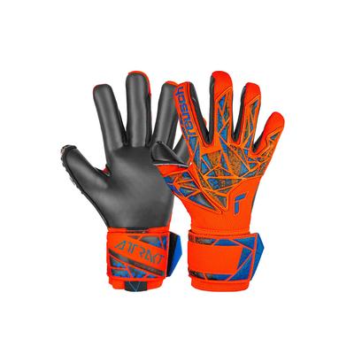 Torwarthandschuhe REUSCH "Attrakt Duo" Gr. 9, orange (orange, blau) Damen Handschuhe Sporthandschuhe