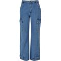 Stoffhose DEF "Damen Cargo Pants Denim" Gr. L, US-Größen, blau (light blue denim) Damen Hosen High-Waist-Hosen