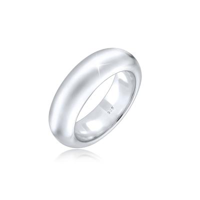 Fingerring ELLI PREMIUM "Bandring 925 Sterling Silber" Gr. 54, silber, Fingerringe, Damen, 54mm, ohne Stein, Silber 925 (Sterlingsilber), 6mm Image