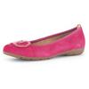 Ballerina GABOR, Damen, Gr. 37, pink, Ziegenveloursleder, unifarben, modisch, Schuhe, flache Schuhe, Slipper mit Hovercraft Luftkammern-Laufsohle