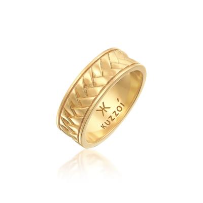 Silberring KUZZOI "Herren Bandring Used Vintage Retro 925 Silber" Gr. 62, gold, Fingerringe, Herren, 62mm, ohne Stein, Silber 925 (Sterlingsilber) Image