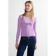 Langarmshirt CECIL "Basic Pia" Gr. L (42), lila (sporty lilac) Damen Shirts Jersey