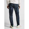 Slim-fit-Jeans STREET ONE MEN Gr. 33, Länge 34, blau (dark blue wash) Herren Jeans Slim Fit