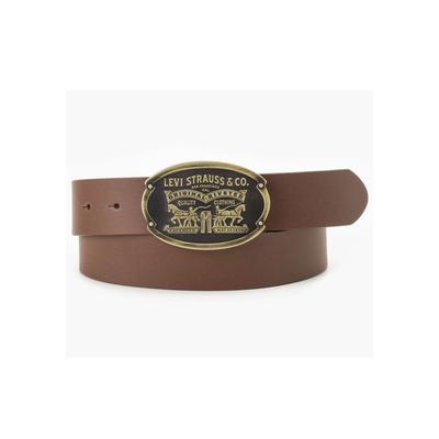 Ledergürtel LEVI'S "Billy Plaque Belt", Damen, Gr. 100, braun (medium braun), Rindsleder, casual, Gürtel, mit markanter Koppelschließe Image