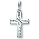 Kette mit Anhänger ONE ELEMENT "Zirkonia Kreuz aus 925 Silber" Halsketten Gr. Silber 925 (Sterlingsilber), silberfarben (silber) Damen Ketten mit Anhänger