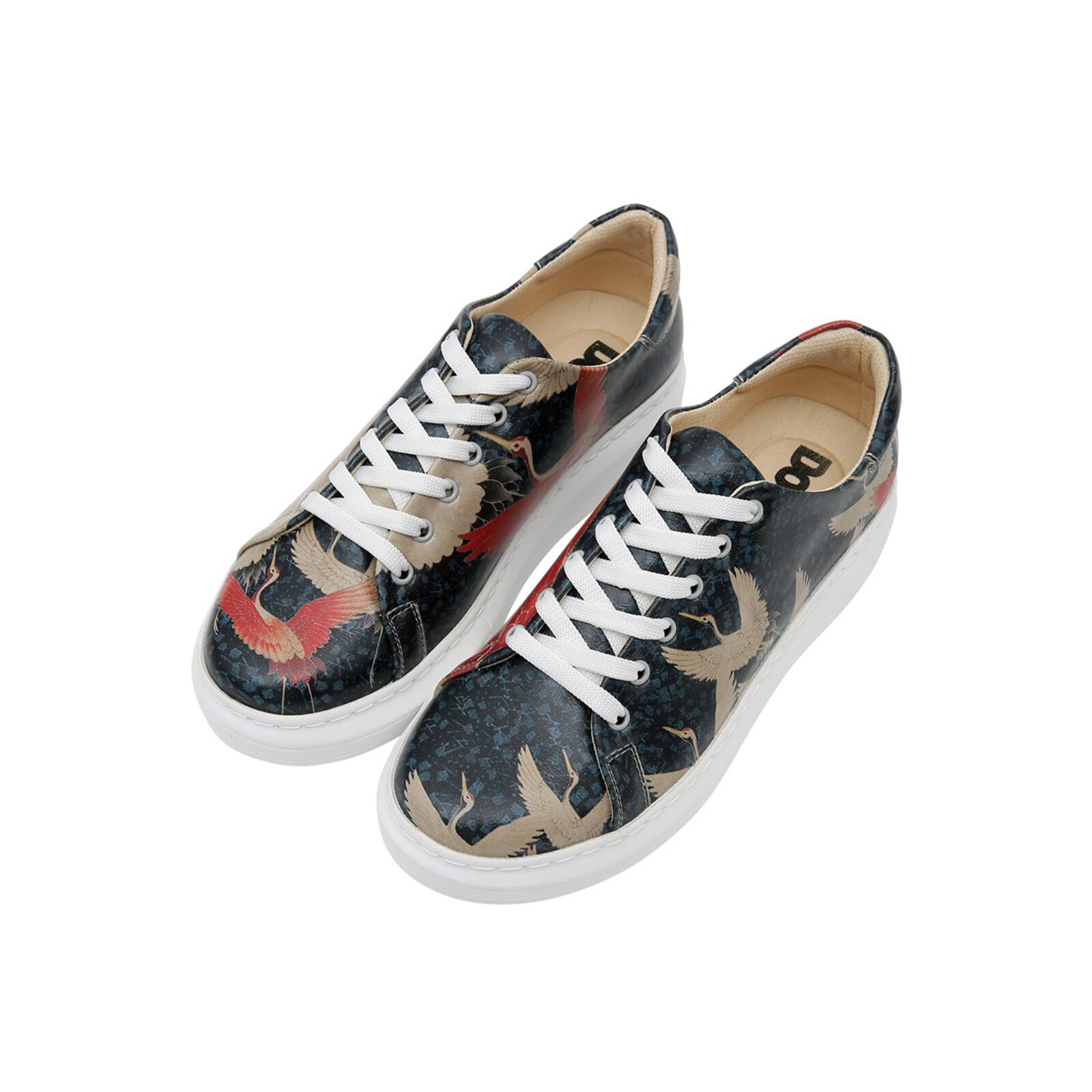 Plateausneaker DOGO "Myra Low-Top Sneaker We Rise, We Heal Damen Sneaker", Damen, Gr. 36, Normalschaft, schwarz, Lederimitat, Schuhe Skaterschuh Schnürschuh Sneaker low, Handgefertigt Image