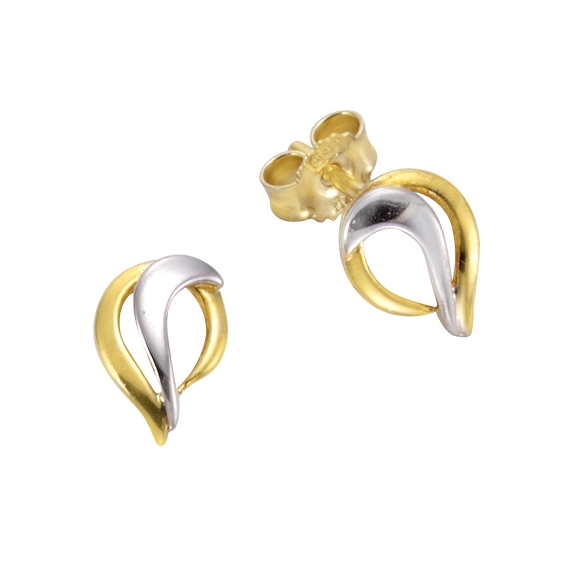 Paar Ohrstecker VIVANCE "333 Gold zweifarbig", bunt (mehrfarbig), Ohrringe, Damen, one-size, Gold