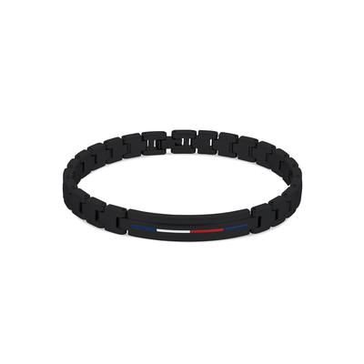 Armband TOMMY HILFIGER "Schmuck Edelstahl Armschmuck Gliederkette DRESSED", bunt (schwarz, weiß, blau, rot), Armbänder, Herren, Edelstahl Image