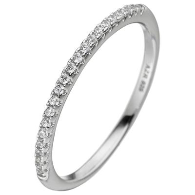 Silberring JOBO Gr. 60, silber (silber 925), Fingerringe, Damen, 60, Silber 925 (Sterlingsilber), schmal 925 Silber mit 21 Zirkonia Image