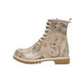 Schnürboots DOGO "farbig" Gr. 38, Normalschaft, grau (beige, grau) Damen Schuhe Schnürstiefeletten