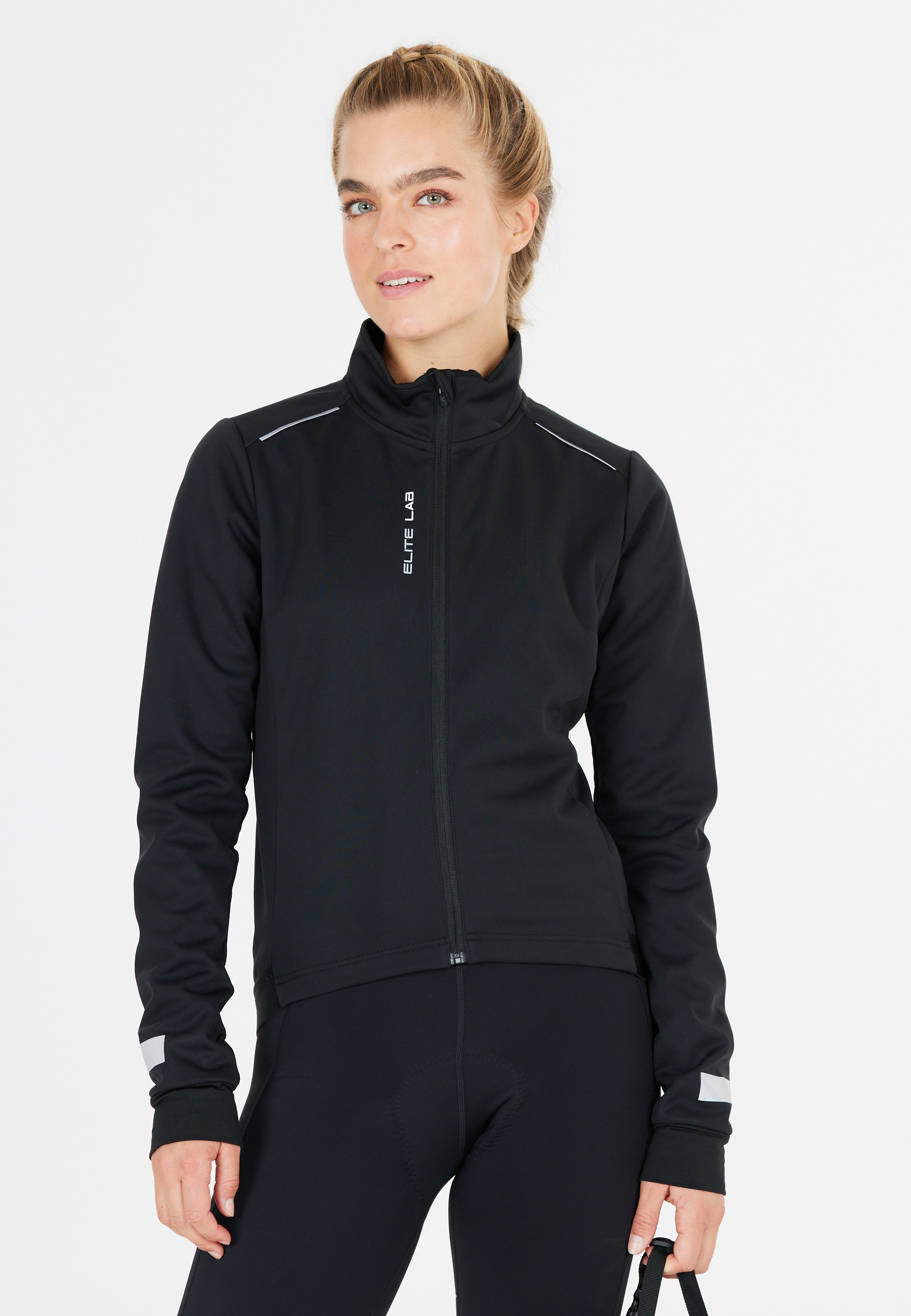 Fahrradjacke ELITE LAB "Bike Elite X1", Damen, Gr. 42, schwarz, 100% Polyester, unifarben, normal, hoch geschlossener Ausschnitt, Jacken, mit Thermo-Funktion Image