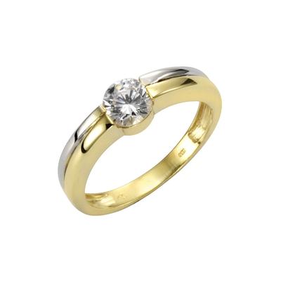 Fingerring VIVANCE "333/- Gold bicolor Zirkonia" Fingerringe Gr. 056 (17,8), Gold, bunt (mehrfarbig + weiß) Damen