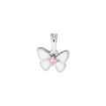 Ketten-Anhänger VIVANCE "925/- Sterling Silber rhodiniert Schmetterling Zirkonia pink" Schmuckanhänger Gr. ONE-SIZE, Silber 925 (Sterlingsilber), 0,7 g, weiß (weiß, pink) Damen Anhänger