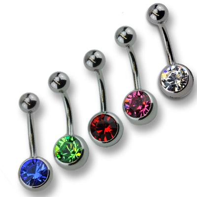 Bauchnabelpiercing ZEEME "Set 5-teilig 316L CHS Swarovski" Piercings bunt (mehrfarbig, bunt) Damen