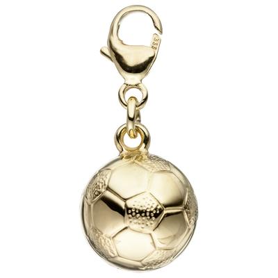 Charm-Einhänger JOBO "Fußball", gold (gelbgold 333), Charms, Damen, Gelbgold 333, 333 Gold